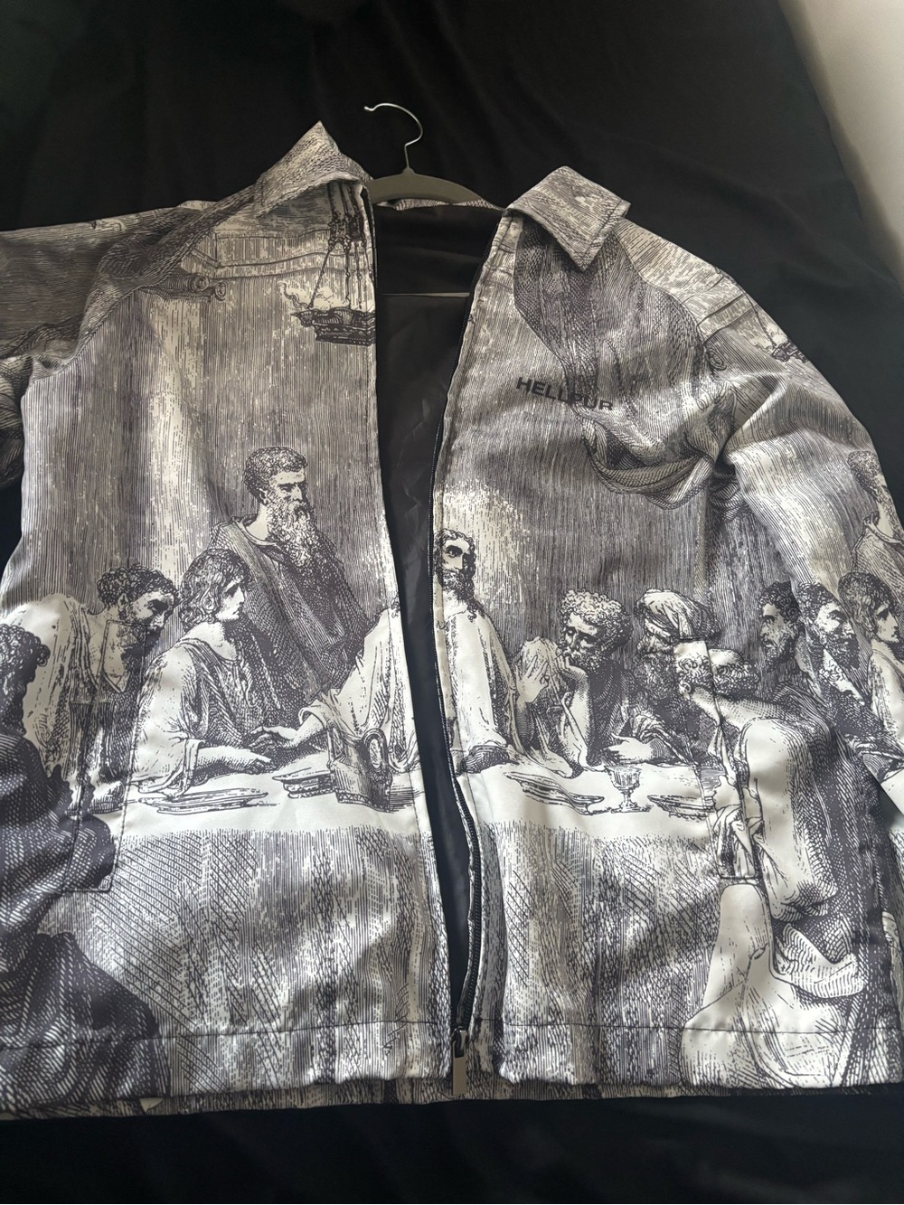 Men's Gray Graphic Zip Jacket -